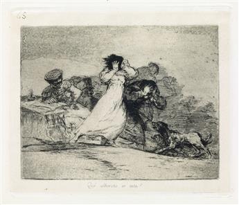 FRANCISCO JOSÉ DE GOYA Group of 7 etchings with aquatint from Los Desastres de la Guerra.